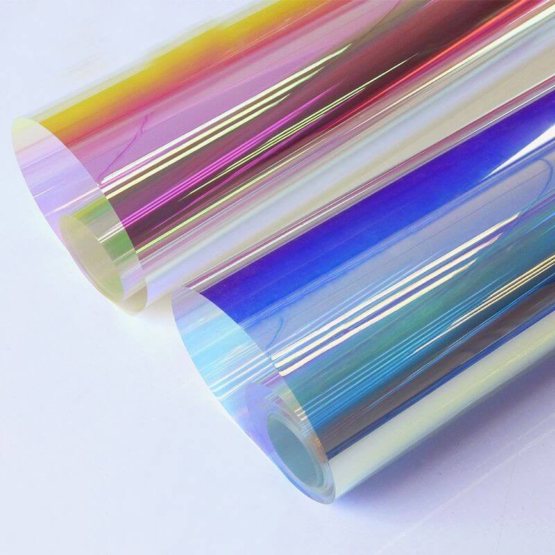 Rainbow Iridescent Holographic TPU PU Leather Fabric Wholesale Supplie 4